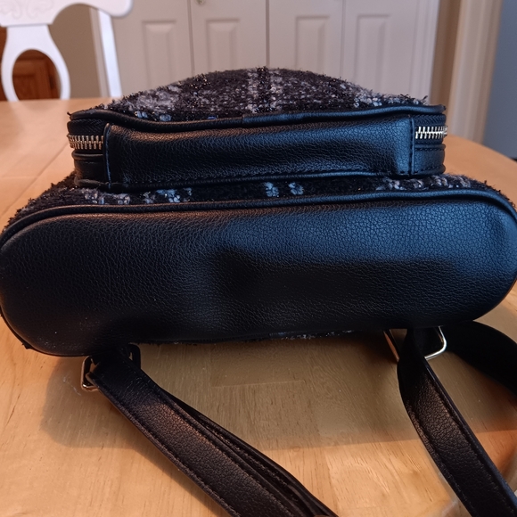 INC Tweed Fabic Blk & Gray Small Backpack Purse - Picture 9 of 10